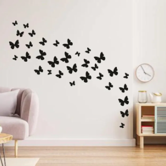 DWU Pack of 30 Wooden Butterflies